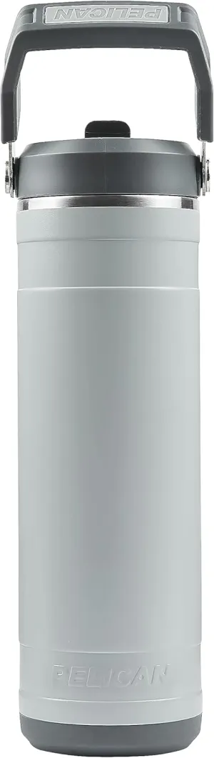 Pelican Hydration Pelican Pacific™ 26 oz Vacuum Insulated Tumbler - Recycled Stainless Steel Double Wall Travel with Dual Lid, Powder Coated Insulated Water Bottle For Cold Drinks, Ash