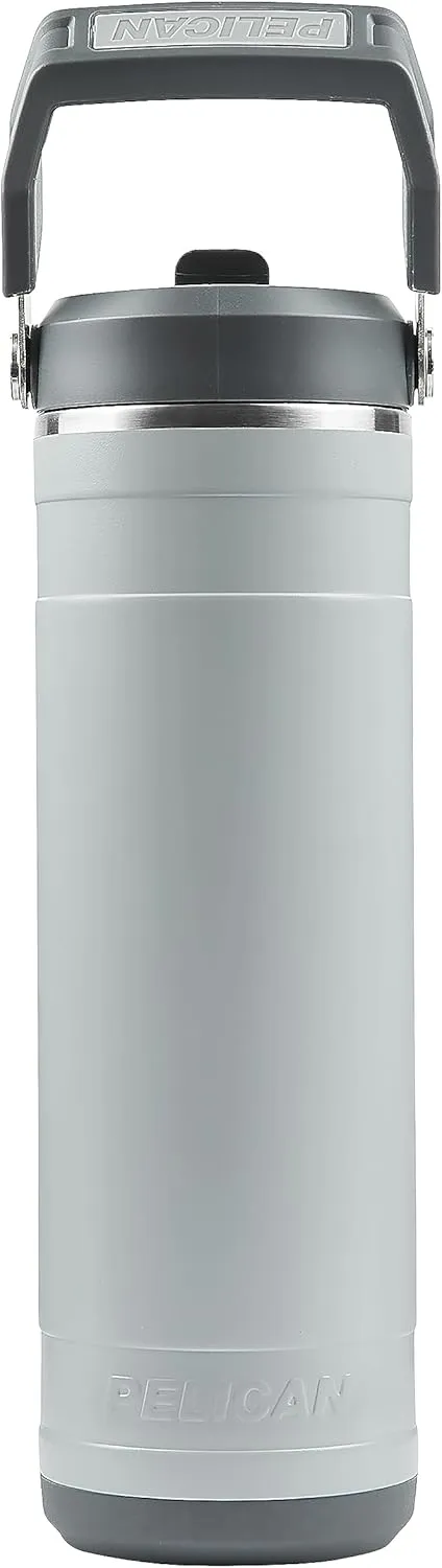 Pelican Hydration Pelican Pacific™ 26 oz Vacuum Insulated Tumbler - Recycled Stainless Steel Double Wall Travel with Dual Lid, Powder Coated Insulated Water Bottle For Cold Drinks, Ash