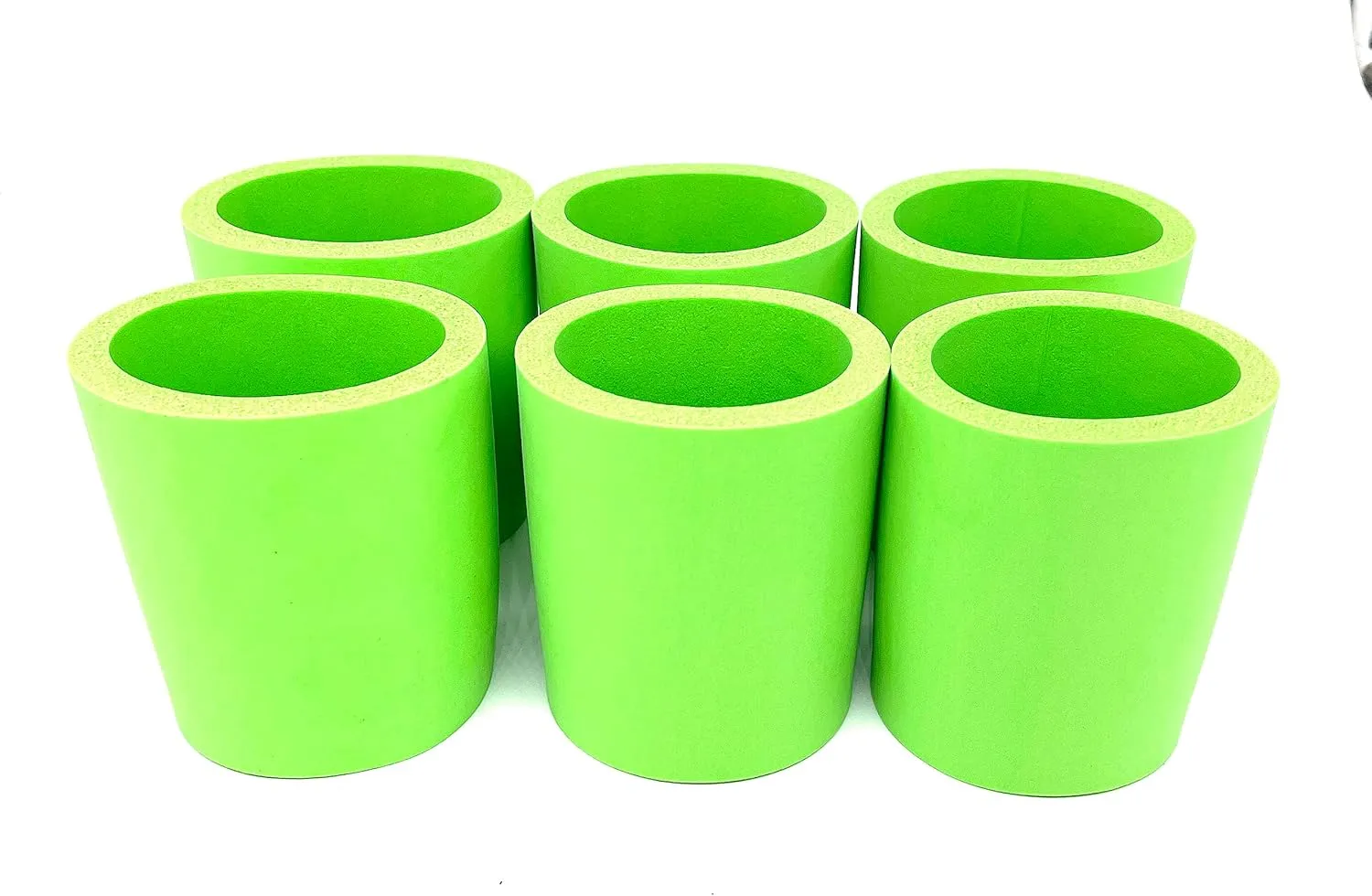 Pen Kit Mall - Old School Blank Thick Foam Can Cooler Beer Beverage Non-Collapsible (Neon Green, 6)