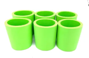 Pen Kit Mall - Old School Blank Thick Foam Can Cooler Beer Beverage Non-Collapsible (Neon Green, 6)