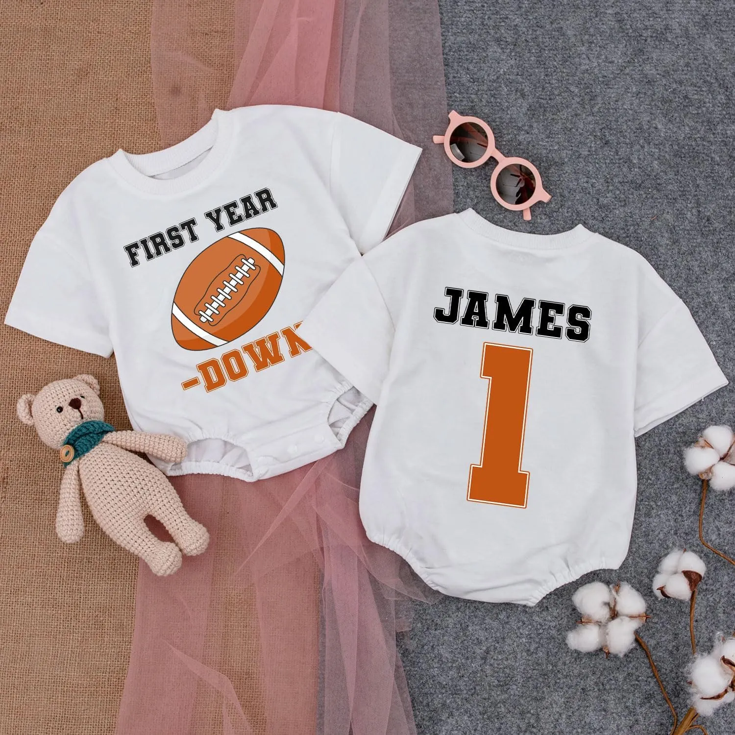 Personalized 1st Year Down Birthday Outfit Boy, First Year Down Birthday Romper Boy, First Birthday Gifts