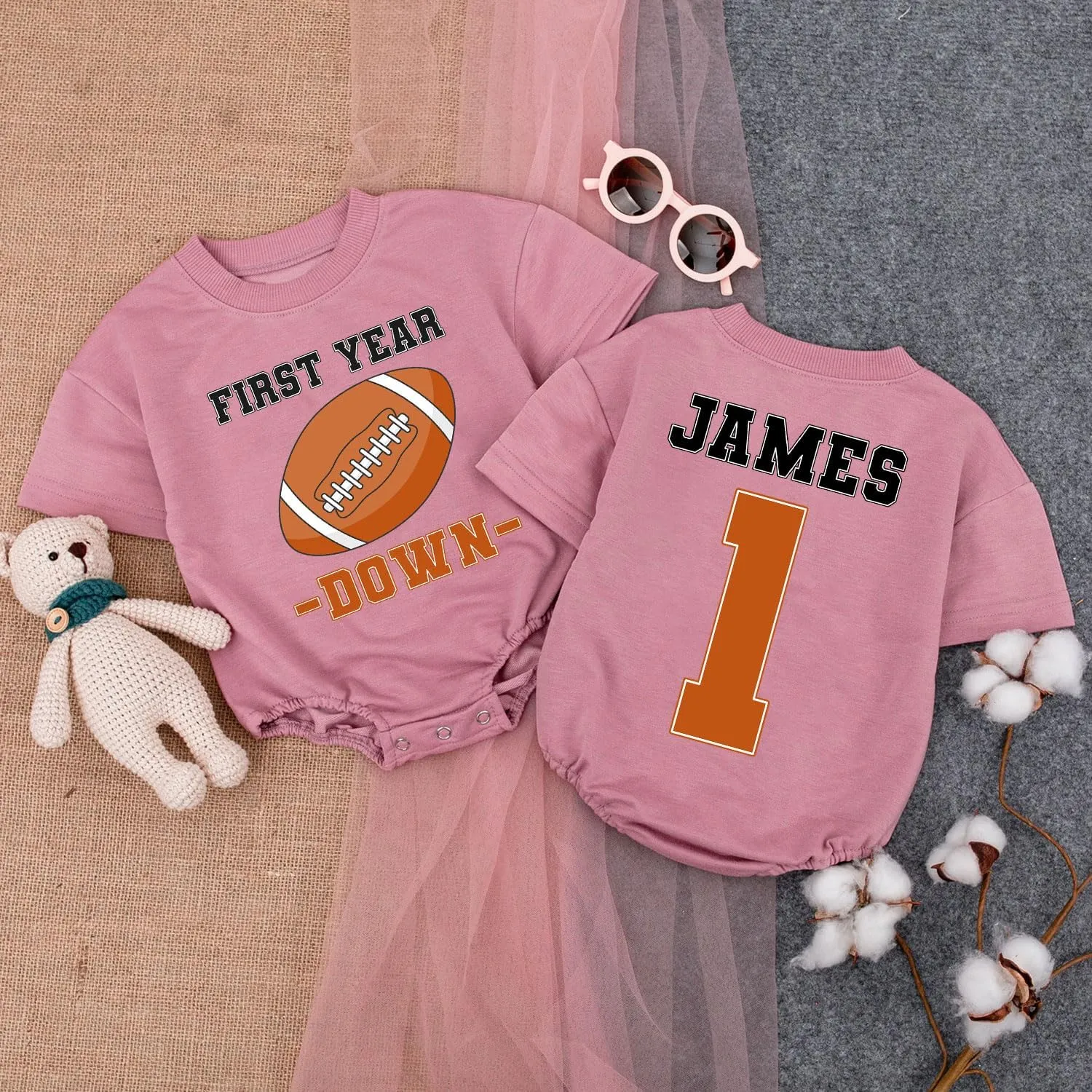Personalized 1st Year Down Birthday Outfit Boy, First Year Down Birthday Romper Boy, First Birthday Gifts