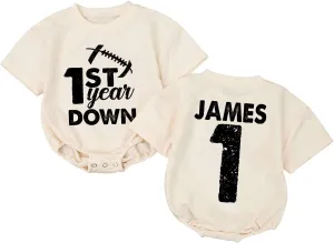 Personalized 1st Year Down Birthday Outfit Boy, First Year Down Birthday Romper Boy, First Birthday Gifts