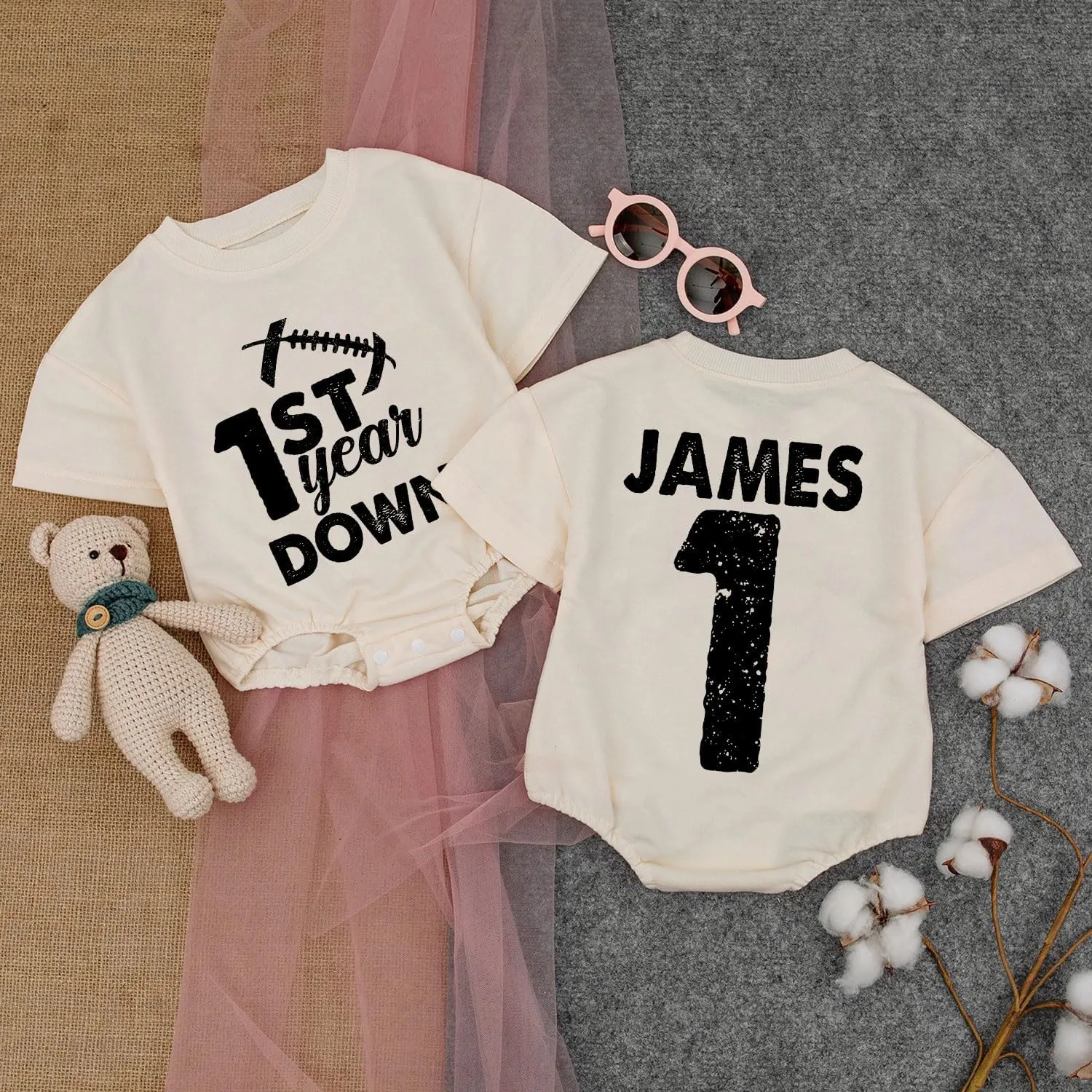 Personalized 1st Year Down Birthday Outfit Boy, First Year Down Birthday Romper Boy, First Birthday Gifts