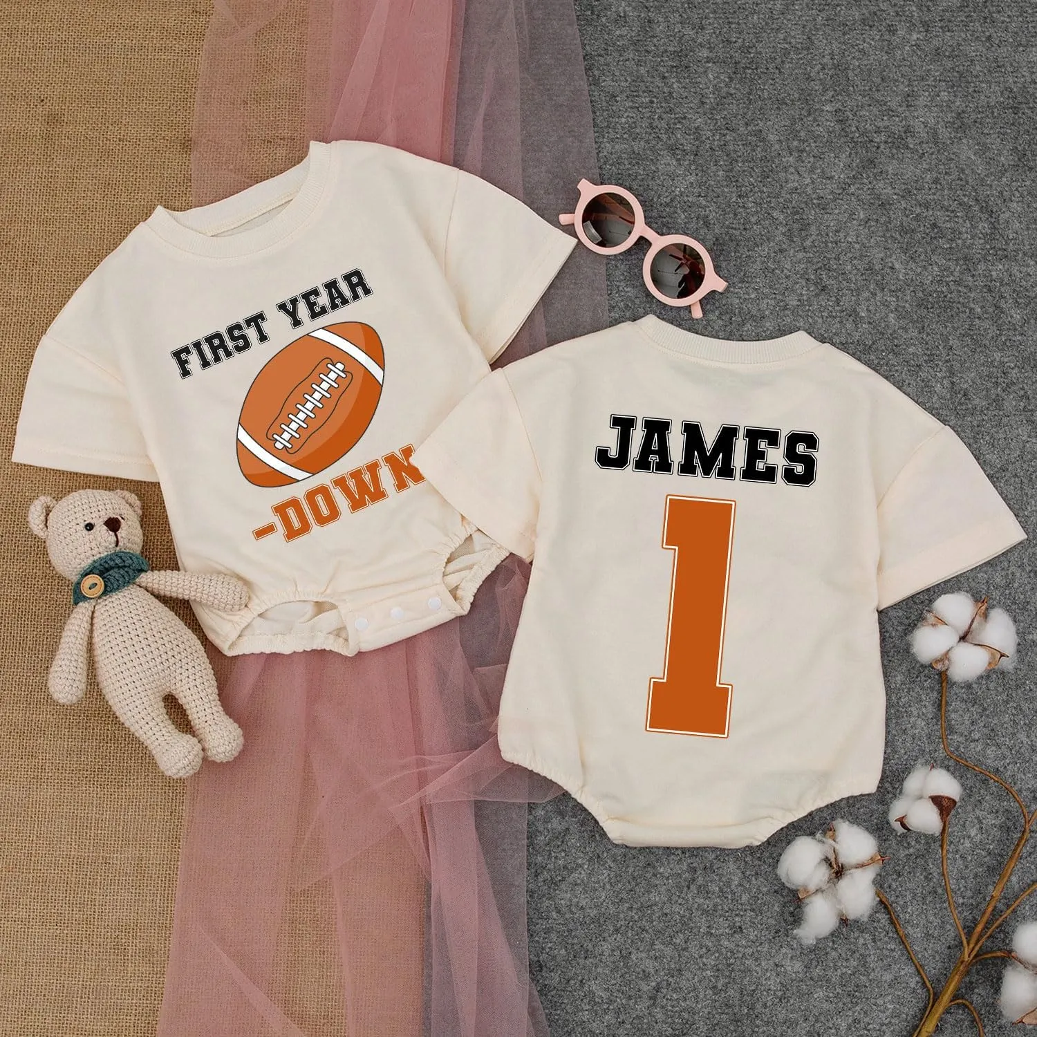 Personalized 1st Year Down Birthday Outfit Boy, First Year Down Birthday Romper Boy, First Birthday Gifts