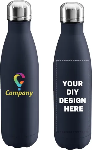 Personalized Custom Water Bottle Print in USA 17oz Stainless Steel Double Wall Leakproof Cups With Colorful Text Logo for Sports Outdoors