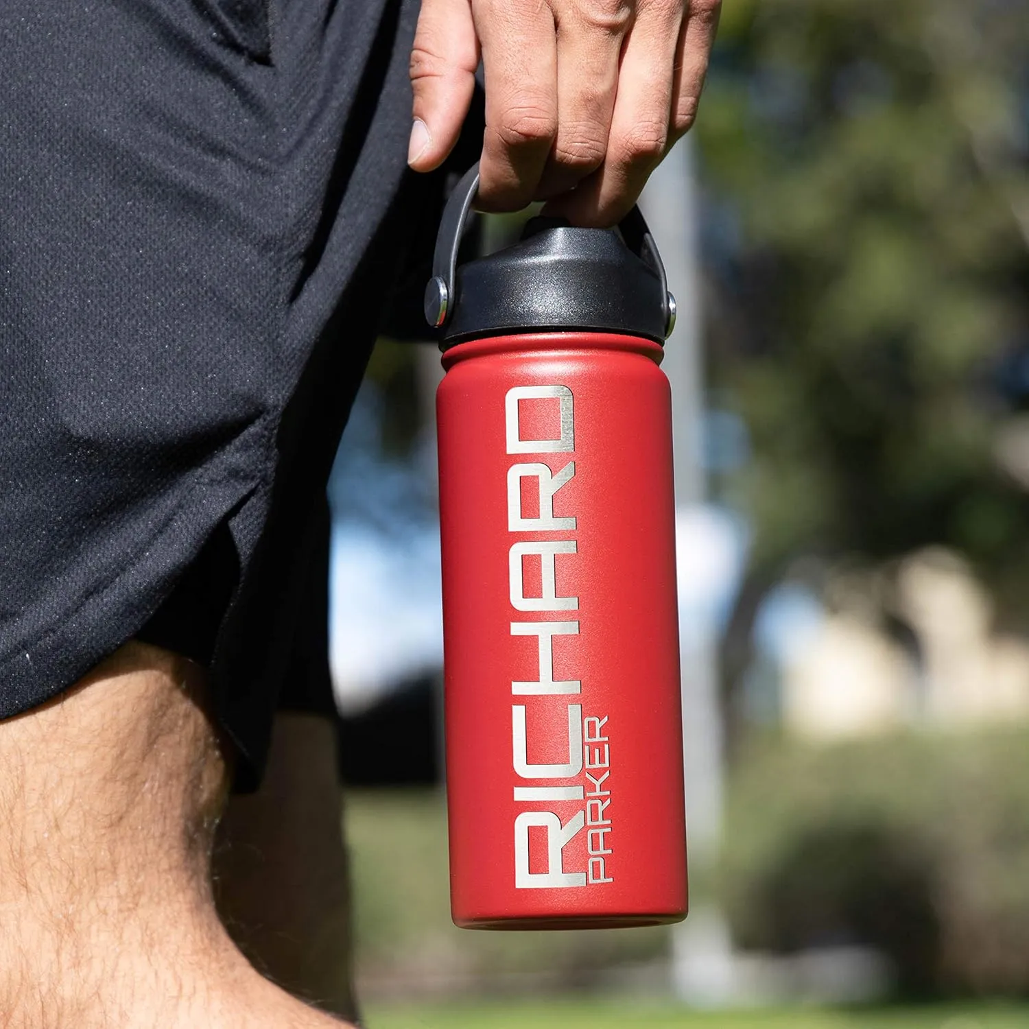 Personalized Water Bottle w Straw Lid & Handle | 18 oz - White, 12 Design Option | Custom Engraved Insulated Sports Water Bottle w Name, Text | BPA Free | Personalized Gifts