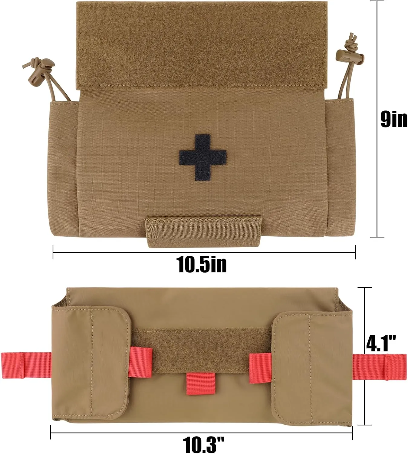 PETAC GEAR Tactical First Aid Drop Dump Pouch, Micro Medical Trauma Roll Up Drop Pouch EMT IFAK Sub Abdominal Carrying Bag with Hook-N-Loop (CB)