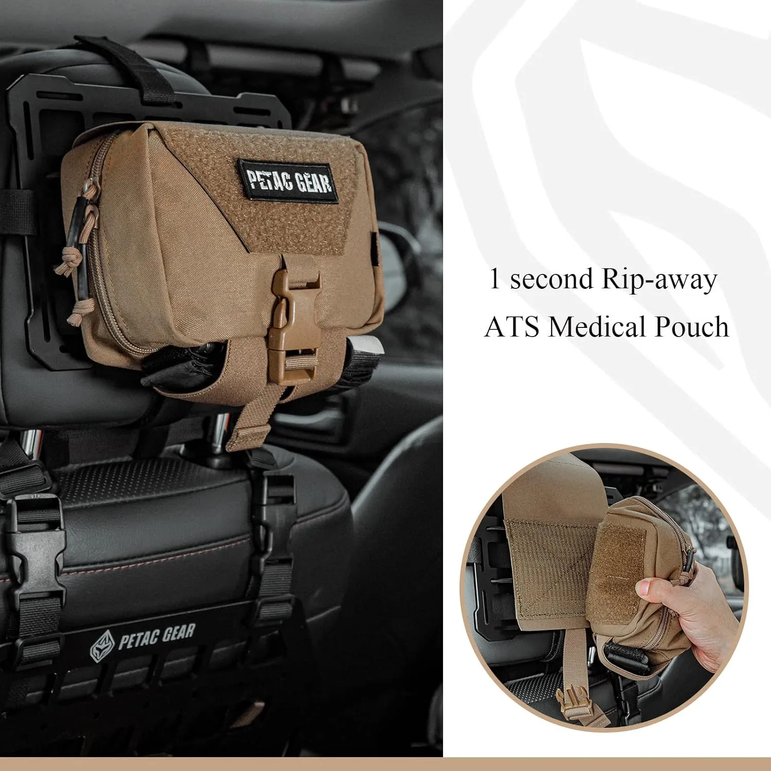 PETAC GEAR Tactical Rip Away Medical Pouch Tear Off First Aid IFAK Pouch Molle & Belt Horizontal Outdoor Emergency Survival Bag …