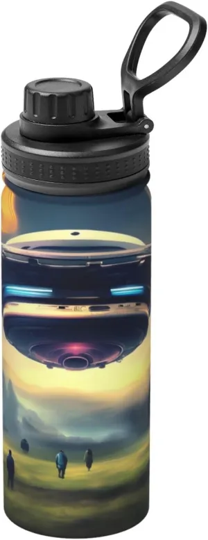 PHAYAH Airship Landing Camping Hiking Hydration Flask Stainless Steel, Double Walled & Vacuum Insulated Water Bottle