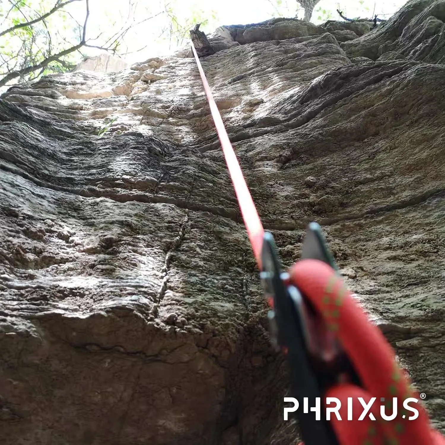 PHRIXUS Static Climbing Rope Safety Nylon Kernmantle Rope for Outdoor Indoor Climbing Rope Rappelling Equipment Rope Survival Cord UIAA Certified