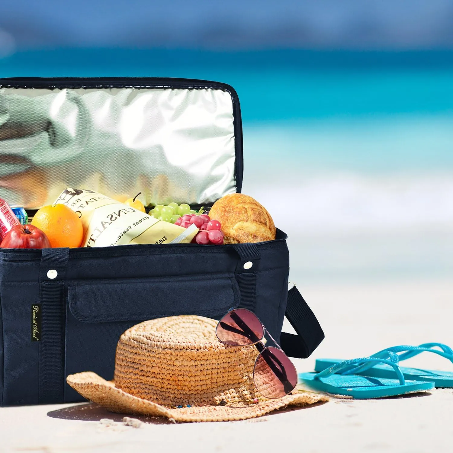 Picnic at Ascot Personalized Monogrammed 42 Can Capacity Semi Rigid Collapsible Leakproof Cooler- Designed & Quality Approved in The USA
