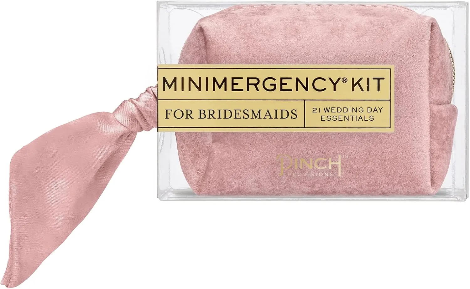 Pinch Provisions Velvet Minimergency Kit for Bridesmaids, Includes 21 Emergency Wedding Day Must-Have Essentials, Perfect Bridal Shower and Bridesmaids Proposal Gift
