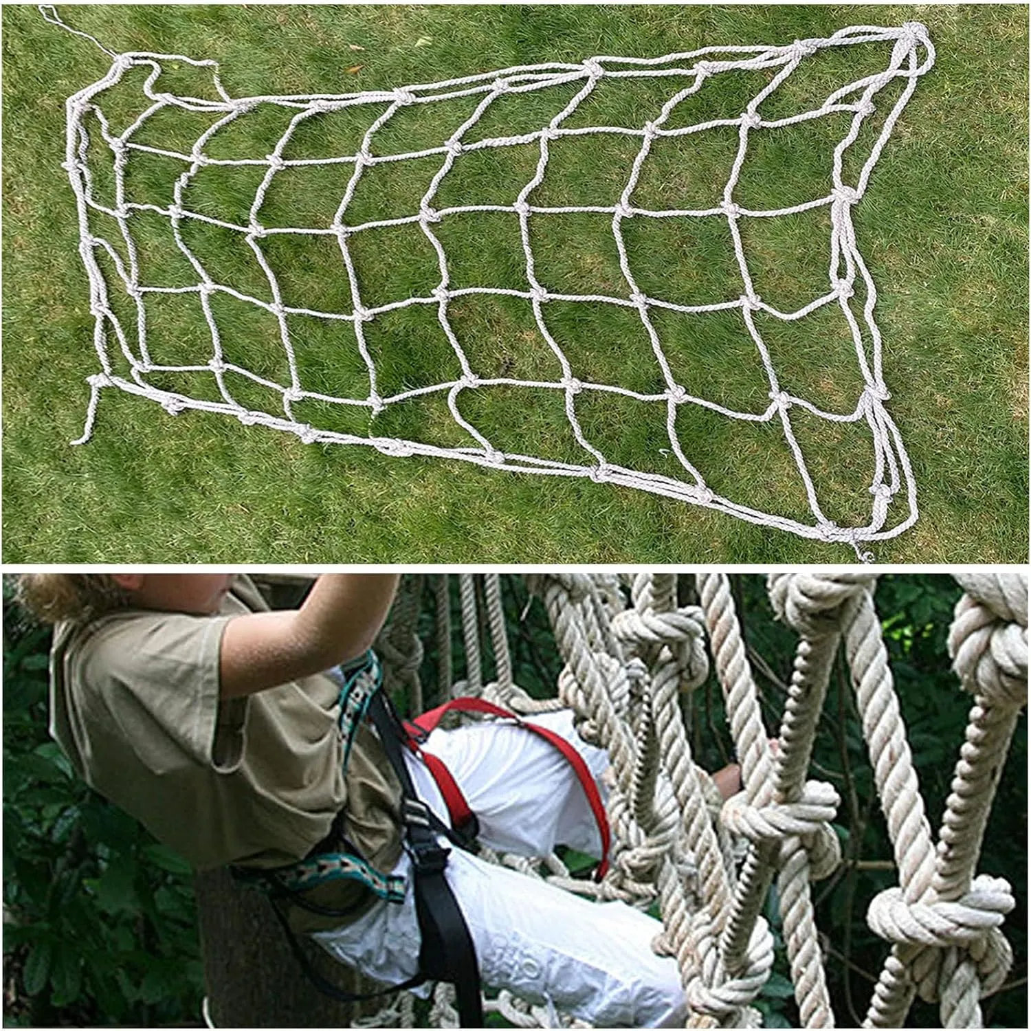 Playground Climbing Cargo Net,Heavy Duty Polyamide Rope Ladder Netting for Training Equipment,Plant Support Net,Climbing Frame Net,7.5 * 10m