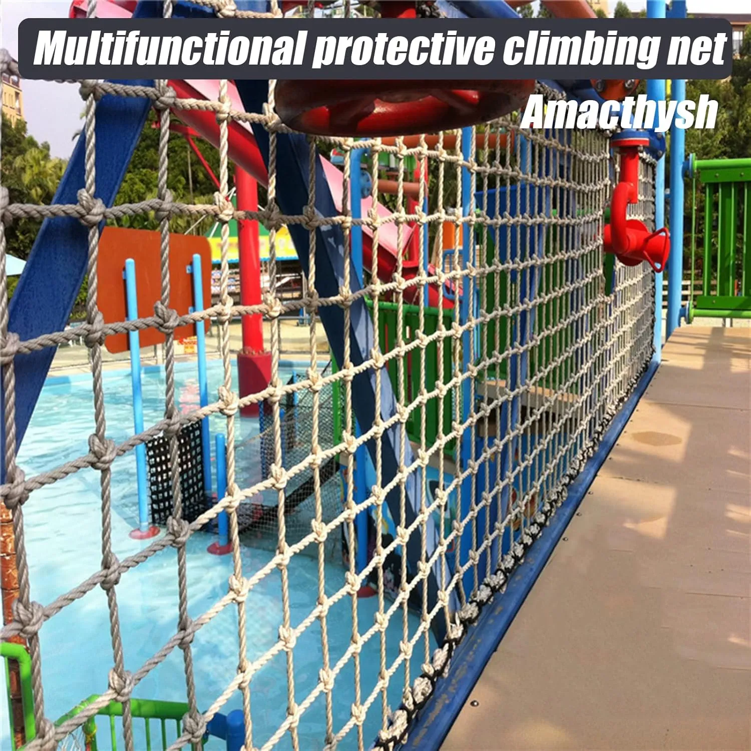Playground Climbing Cargo Net,Heavy Duty Polyamide Rope Ladder Netting for Training Equipment,Plant Support Net,Climbing Frame Net,7.5 * 10m