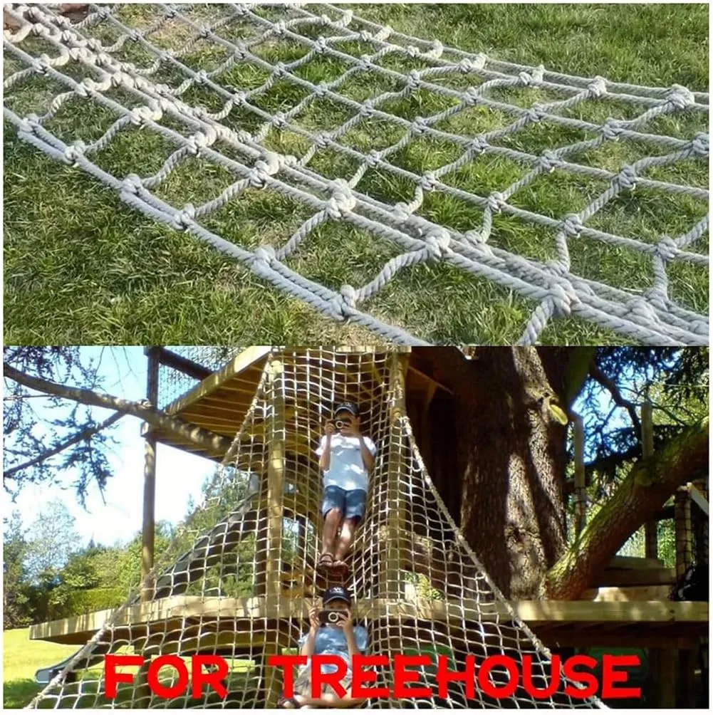Playground Net Climbing Net Dia 6mm, Safety Nets Cargo Rope Heavy Duty Netting Treehouse Protection, Rope Ladder Swing Nylon Rope (Color : 8mm-10cm, Size : 3X3m/9.8X9.8ft)
