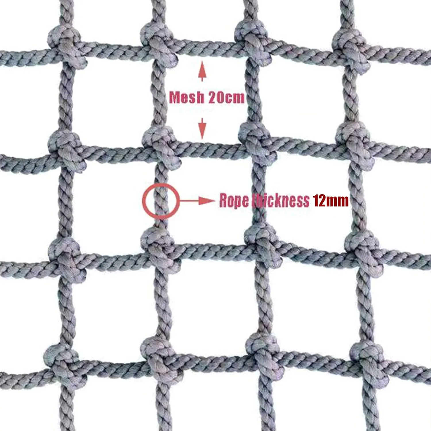 Playground Net Heavy Duty Climbing Cargo Net Stairs Balcony Railings Garden Protection Treehouse Climbing Netting Rope Ladder Indoor and Outdoor Decor Net(Size:3.3FTx6.5FT)