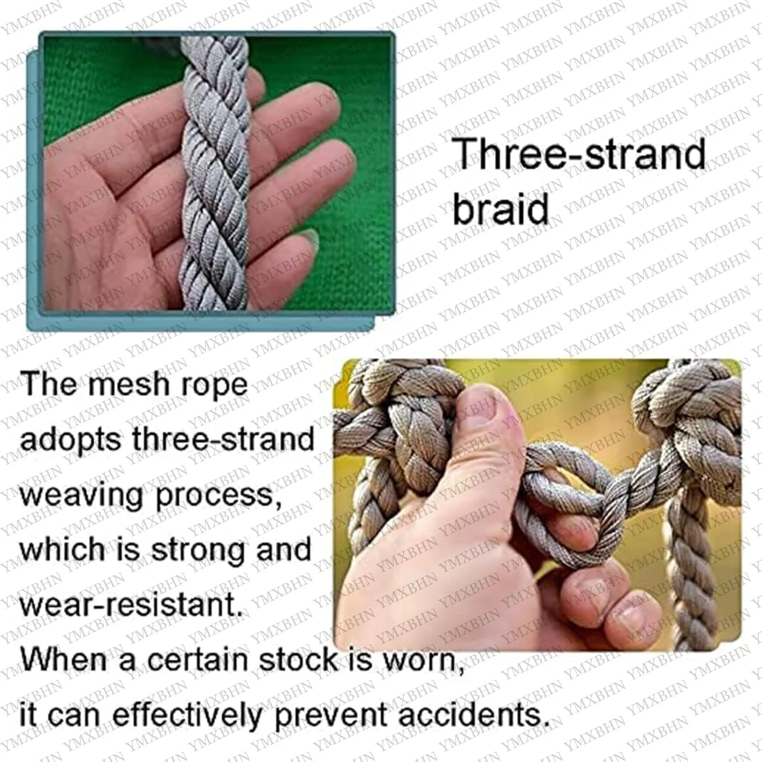 Playground Net Heavy Duty Climbing Cargo Net Stairs Balcony Railings Garden Protection Treehouse Climbing Netting Rope Ladder Indoor and Outdoor Decor Net(Size:3.3FTx6.5FT)