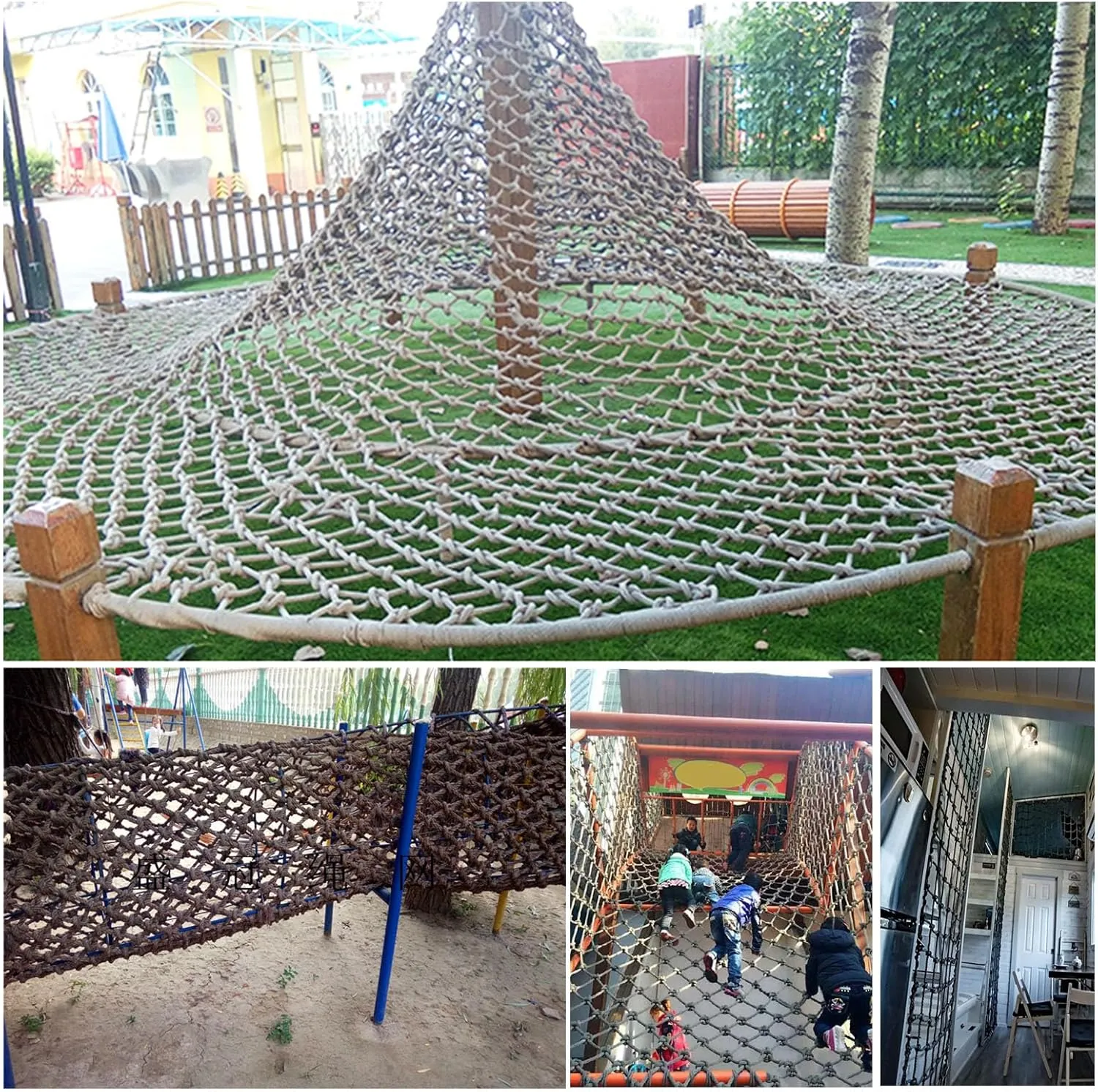 Playground Netting,Heavy Duty Climbing Net Rope, Safety Net,Mesh 14mm Diameter,Climbing Cargo Net,Used in Tree Houses Balcony Banister Protection(Size:300 * 500 cm)
