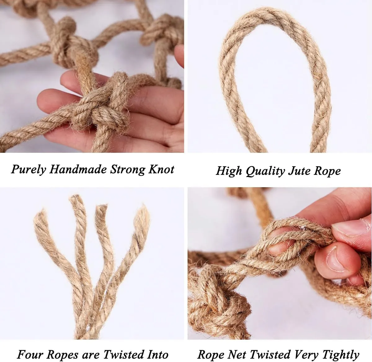 Playground Rope Net,8mm Thick Hemp Rope Net,Heavy Duty Cargo Net Diamond Grid ,Training Net for Kids Outdoor,Yard Frame Climbing Net, Treehouse Rope Ladder,Safety Rope Net for Kids(Size:2.5mx7m)