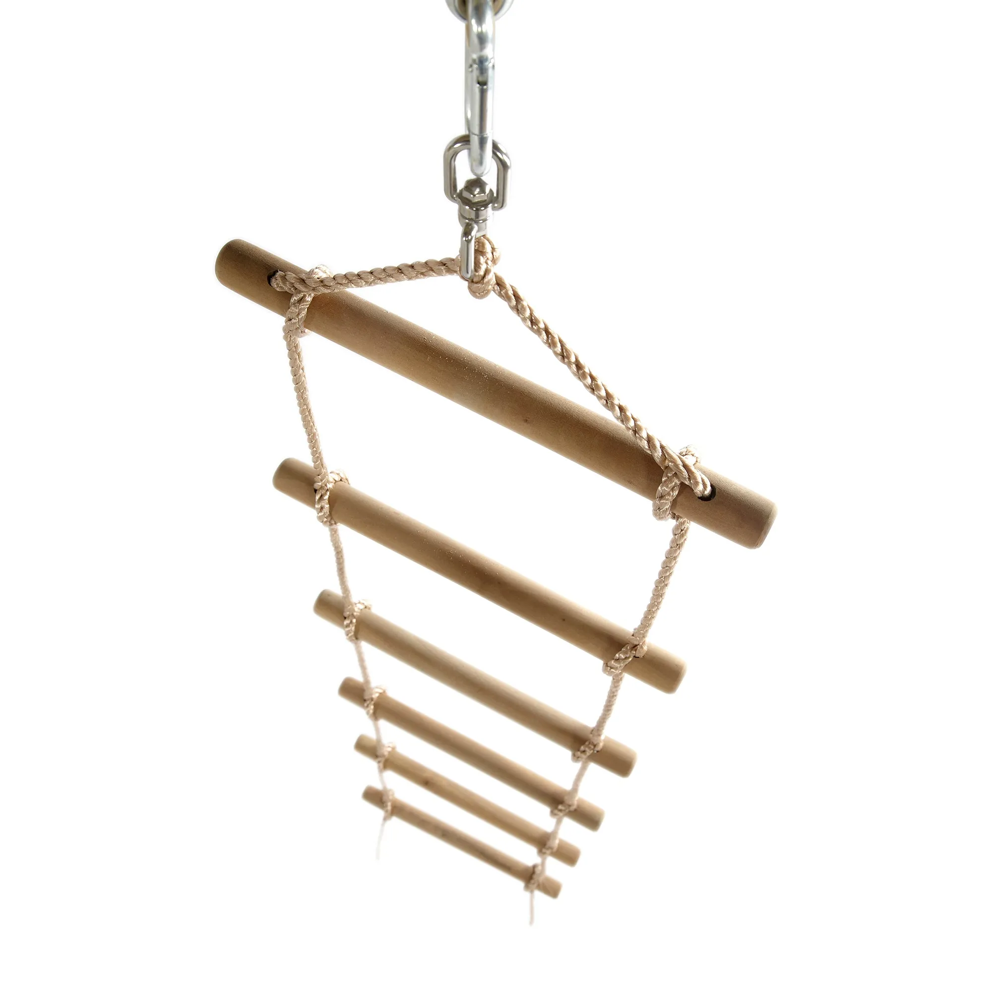 Plum® Triple Wooden Swing Set with Glider   Rope Ladder -Orang-Utan™