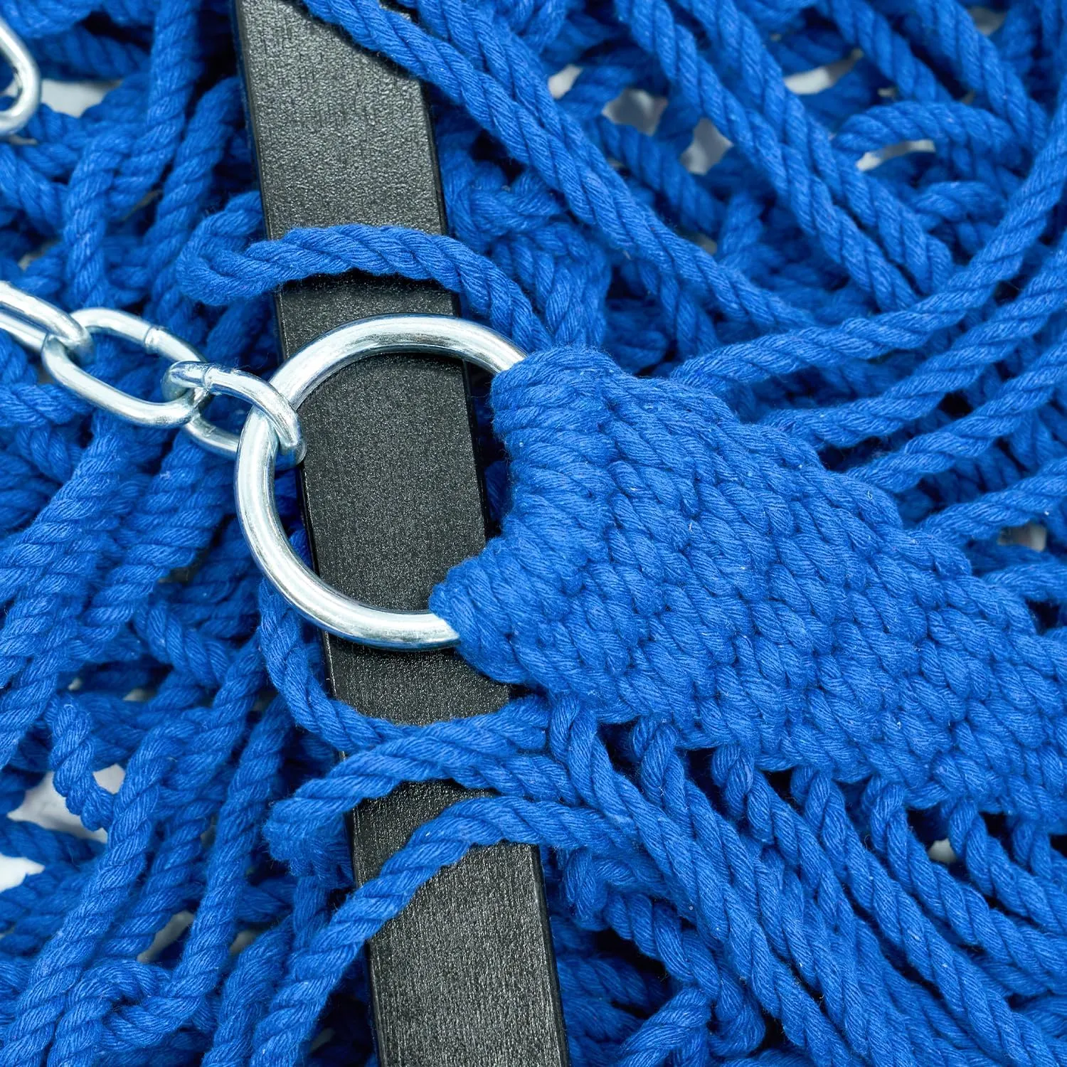 PNAEUT Double Hammocks for Outside, 13ft Traditional Rope Hammock with Hardwood Spreader Bar and Carrying Bag, 475 lbs Capacity (Blue)