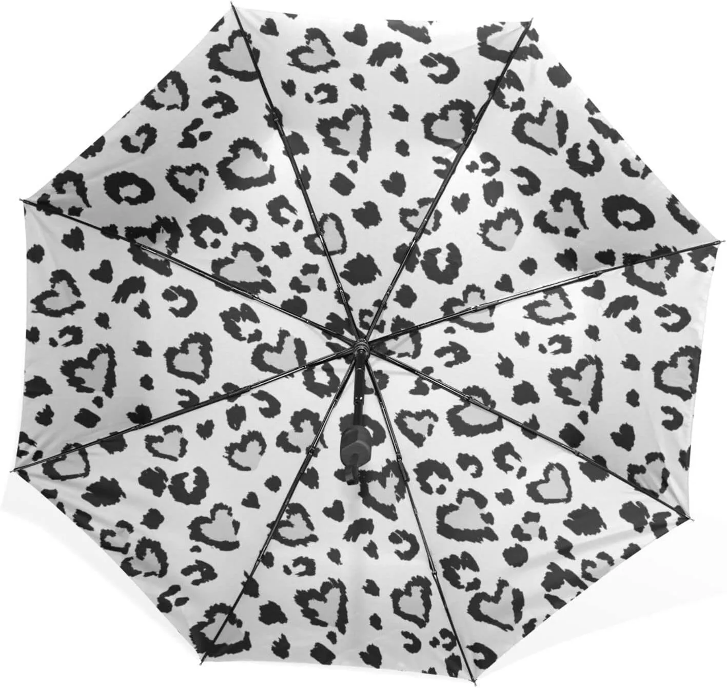 Poeticcity Rain Travel Umbrella, Hand Open Close Windproof Waterproof Folding Umbrella, Compact Canopy Strong Ray Parasol Umbrella