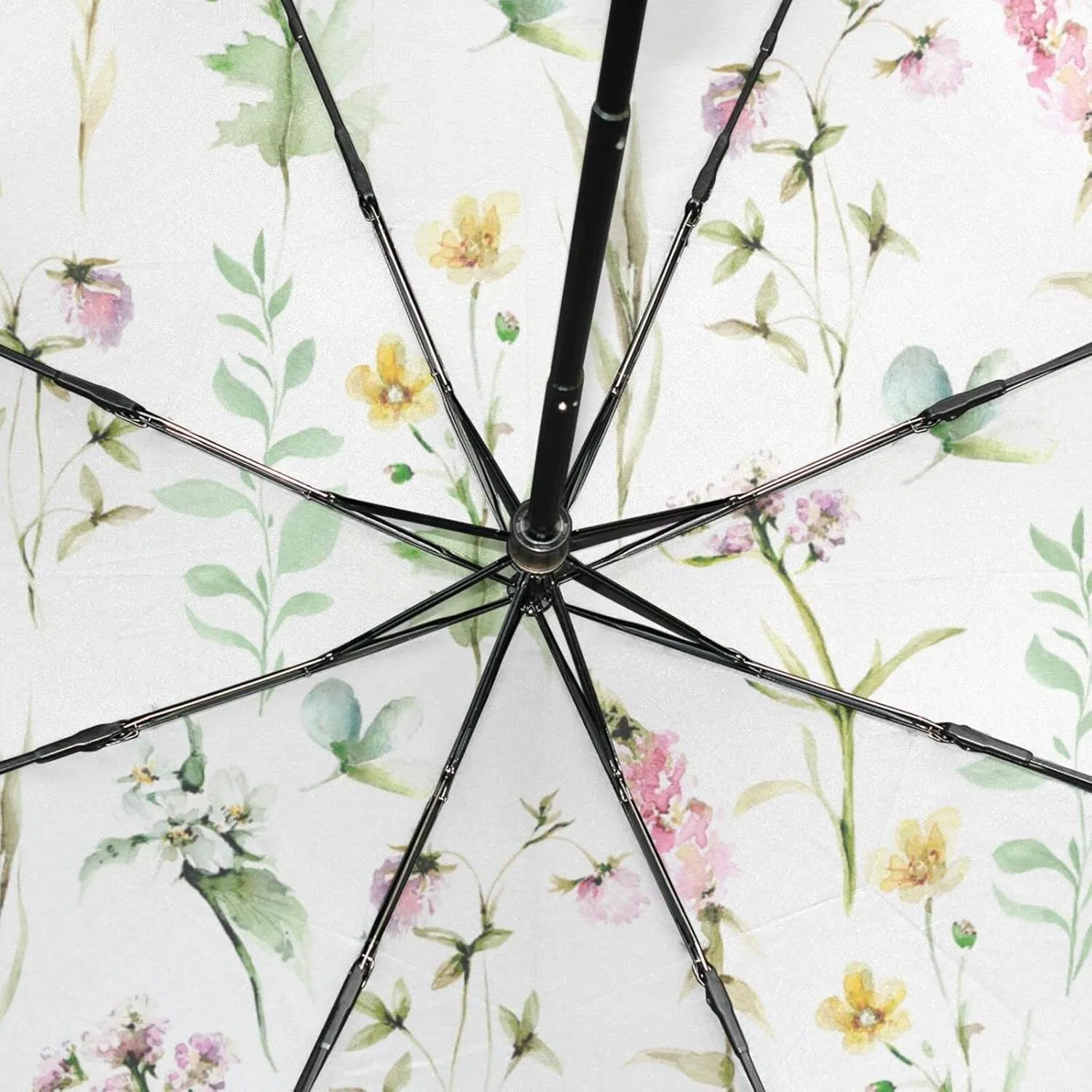 Poeticcity Rain Travel Umbrella, Hand Open Close Windproof Waterproof Folding Umbrella, Compact Canopy Strong Ray Parasol Umbrella
