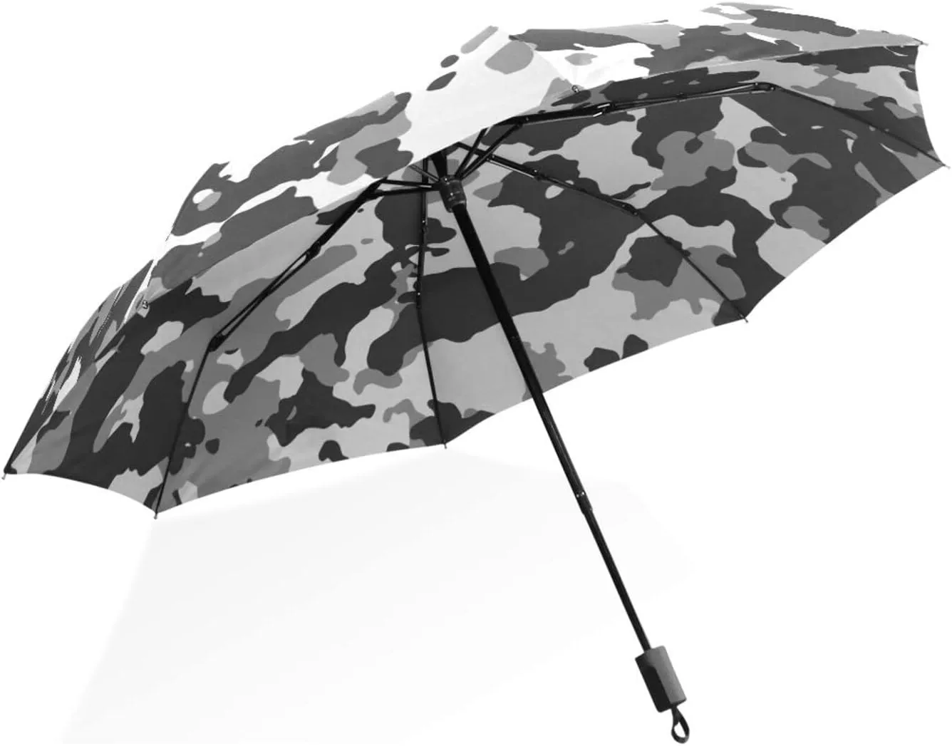 Poeticcity Rain Travel Umbrella, Hand Open Close Windproof Waterproof Folding Umbrella, Compact Canopy Strong Ray Parasol Umbrella
