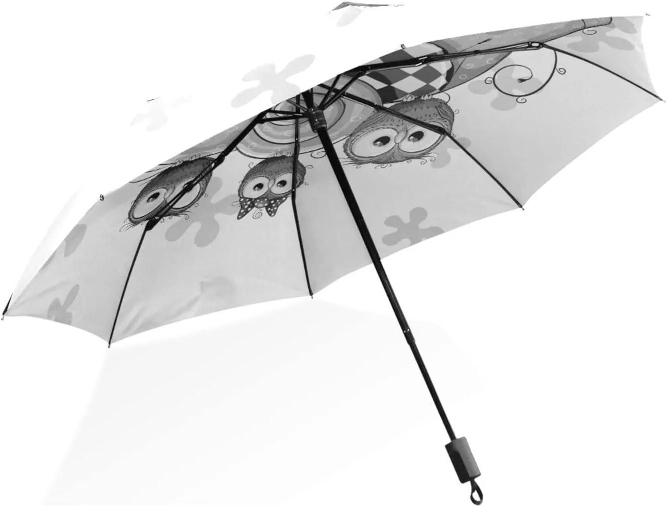 Poeticcity Rain Travel Umbrella, Hand Open Close Windproof Waterproof Folding Umbrella, Compact Canopy Strong Ray Parasol Umbrella