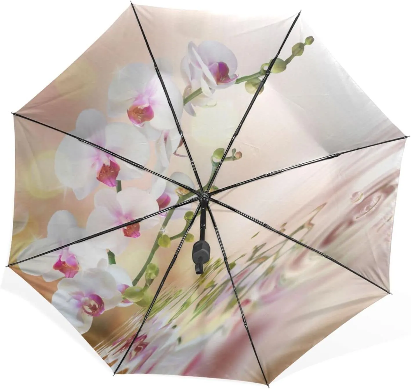 Poeticcity Rain Travel Umbrella, Hand Open Close Windproof Waterproof Folding Umbrella, Compact Canopy Strong Ray Parasol Umbrella