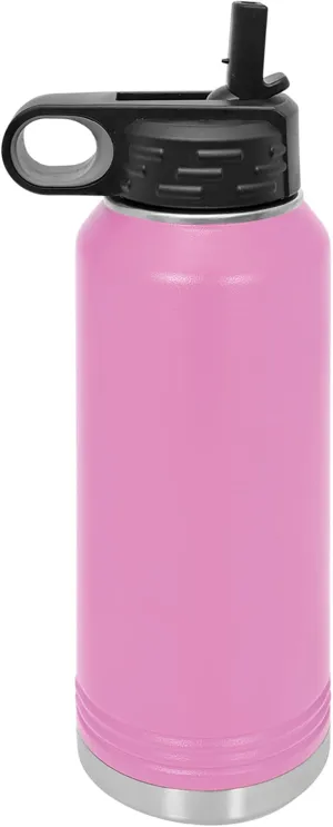 Polar Camel 32 oz Stainless Steel Water Bottle with Flip Top Lid and Straw (Light Purple)