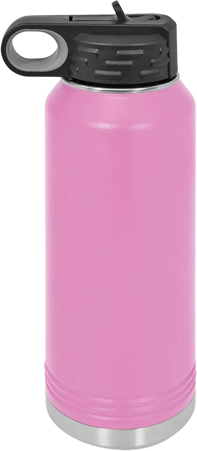 Polar Camel 32 oz Stainless Steel Water Bottle with Flip Top Lid and Straw (Light Purple)