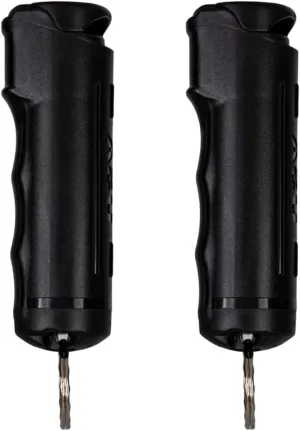 Police Magnum Keychain Pepper Spray Flip Top Safety 2 Pack 1/2oz - Maximum Heat Strength OC with Dye - Tactical Small Compact Case Holder - for Women & Men's Self Defense - Made in The USA