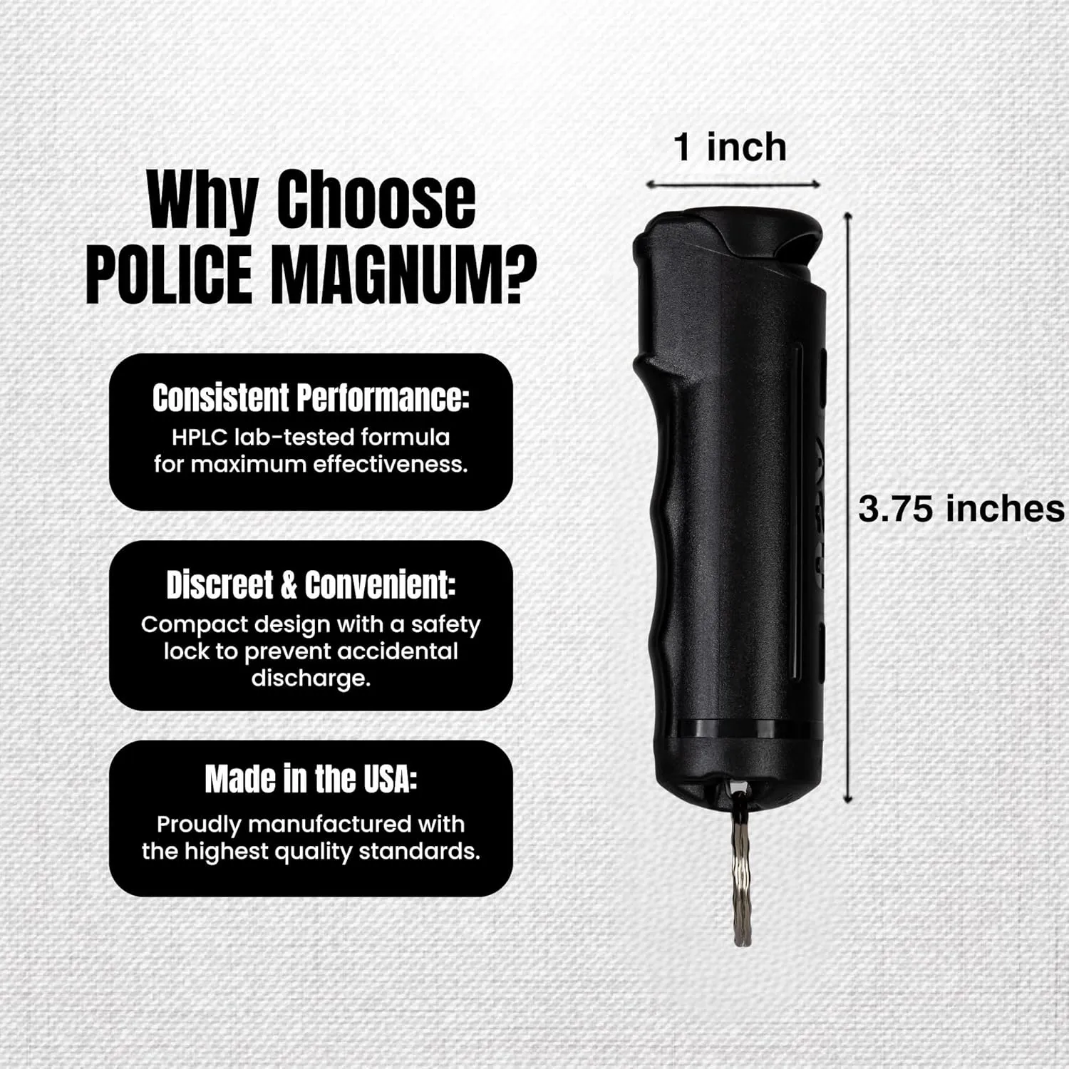 Police Magnum Keychain Pepper Spray Flip Top Safety 2 Pack 1/2oz - Maximum Heat Strength OC with Dye - Tactical Small Compact Case Holder - for Women & Men's Self Defense - Made in The USA