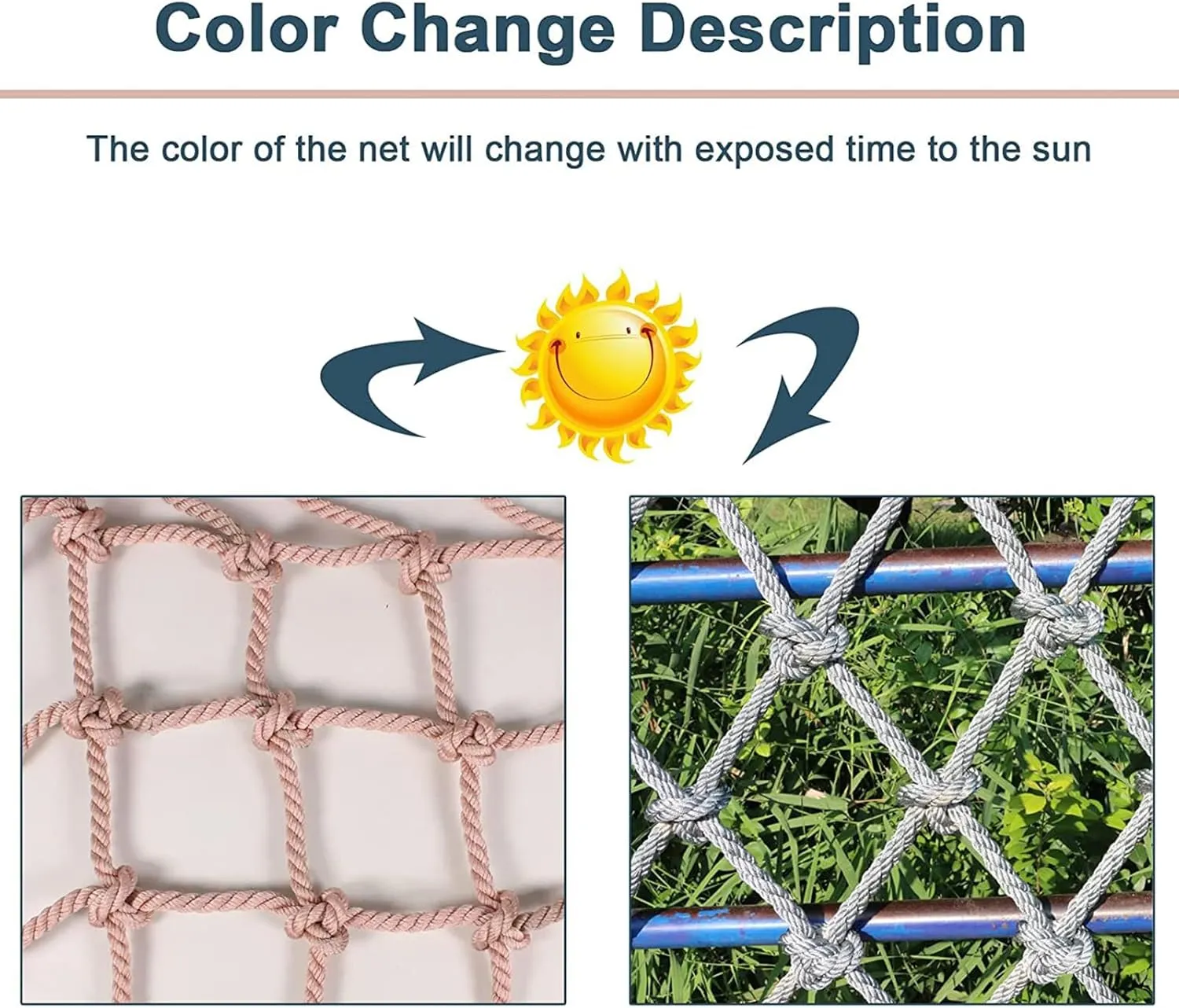 Polyester Playground Climbing Net, Climbing Cargo Rope Net, Safety Protection Net, Heavy Duty Climbing Net for Outdoor, Rope Ladder, Treehouse(Size:2Mx2M(6.6FTx6.6FT))
