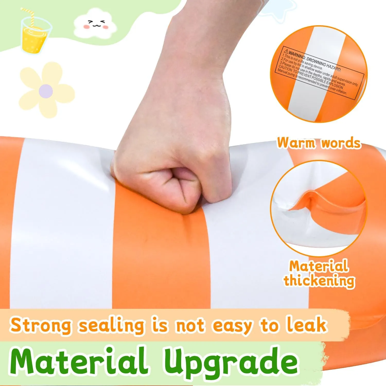 Pool Floats Kids, Meegoo Pool Lounge Chairs 3 Tubes Floaties Water Hammock Inflatable Pool Toys for Kids Ages 8-12 for Summer Party Beach Vacation Essentials