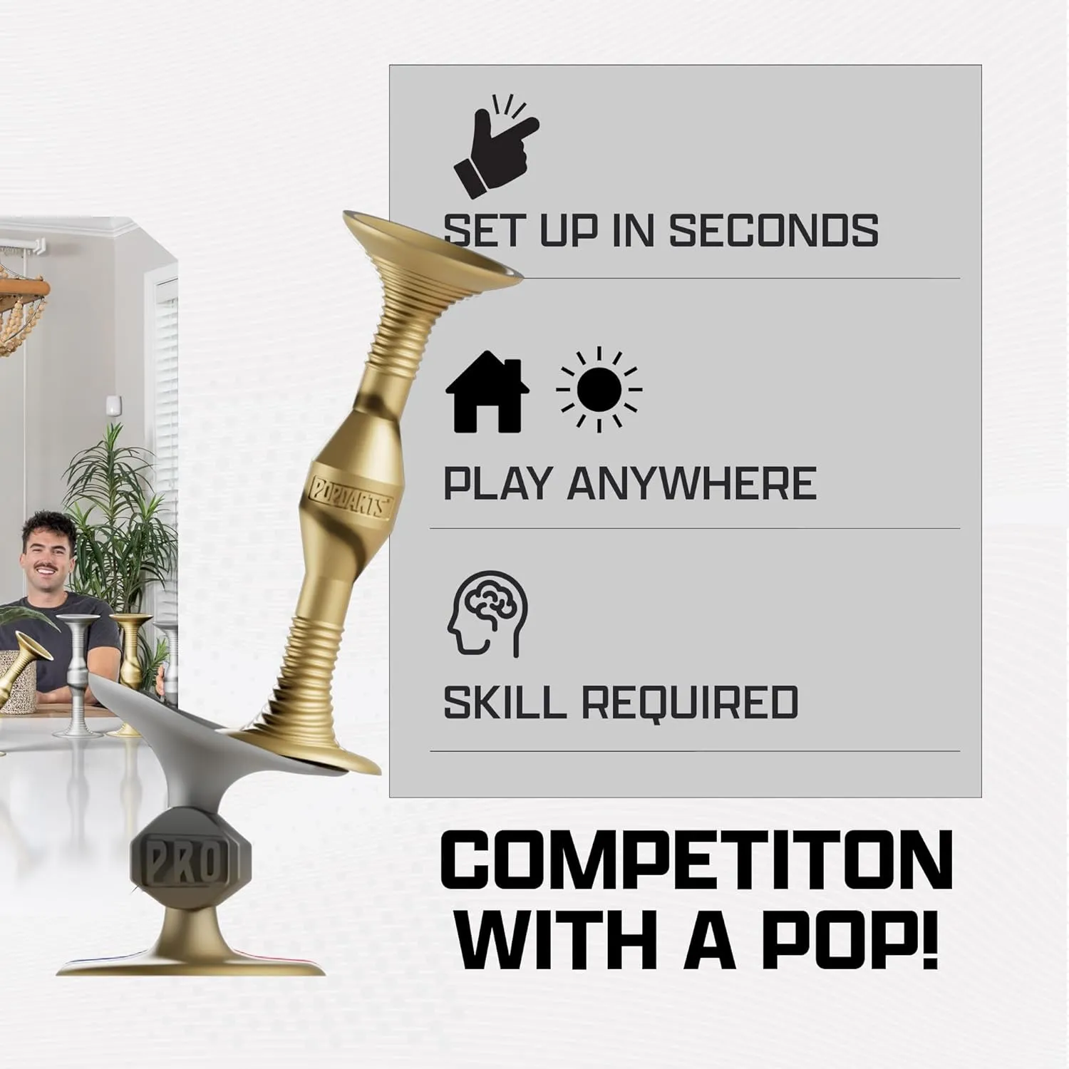 Popdarts PRO Pack Game Set (Silver & Gold) - Indoor, Outdoor Suction Cup Throwing Game - Competition with a POP…