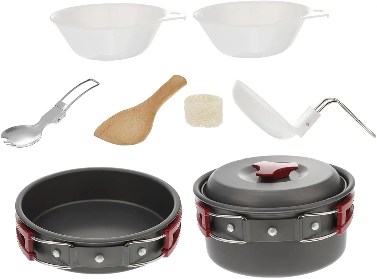 POPETPOP Camping Hiking Cookware Outdoor Cook Set Picnic Cook Set Hiking Compact Aluminum