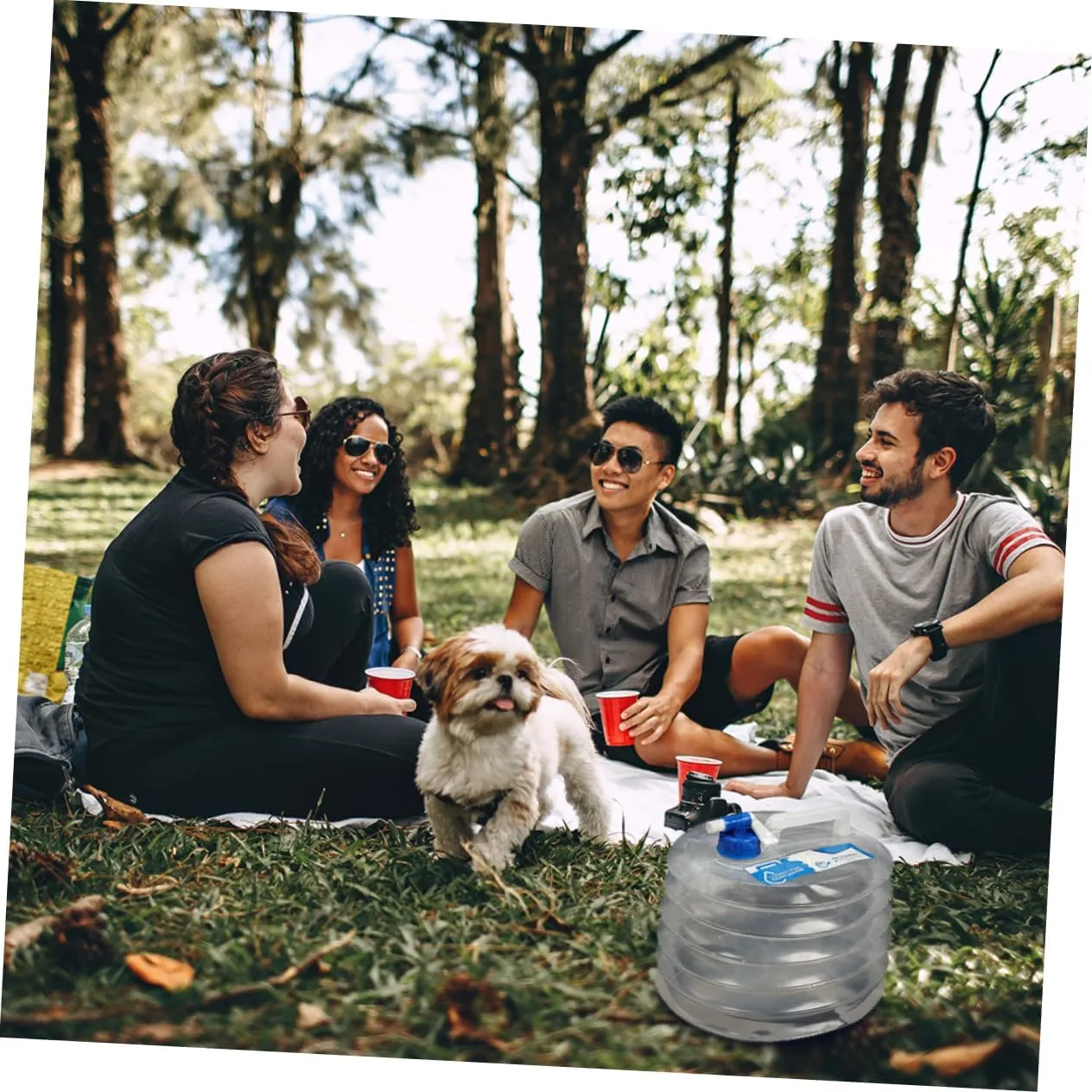 POPETPOP Folding Water Container 1pc Collapsible Water Bag Pe Material for Travel BBQ Emergency