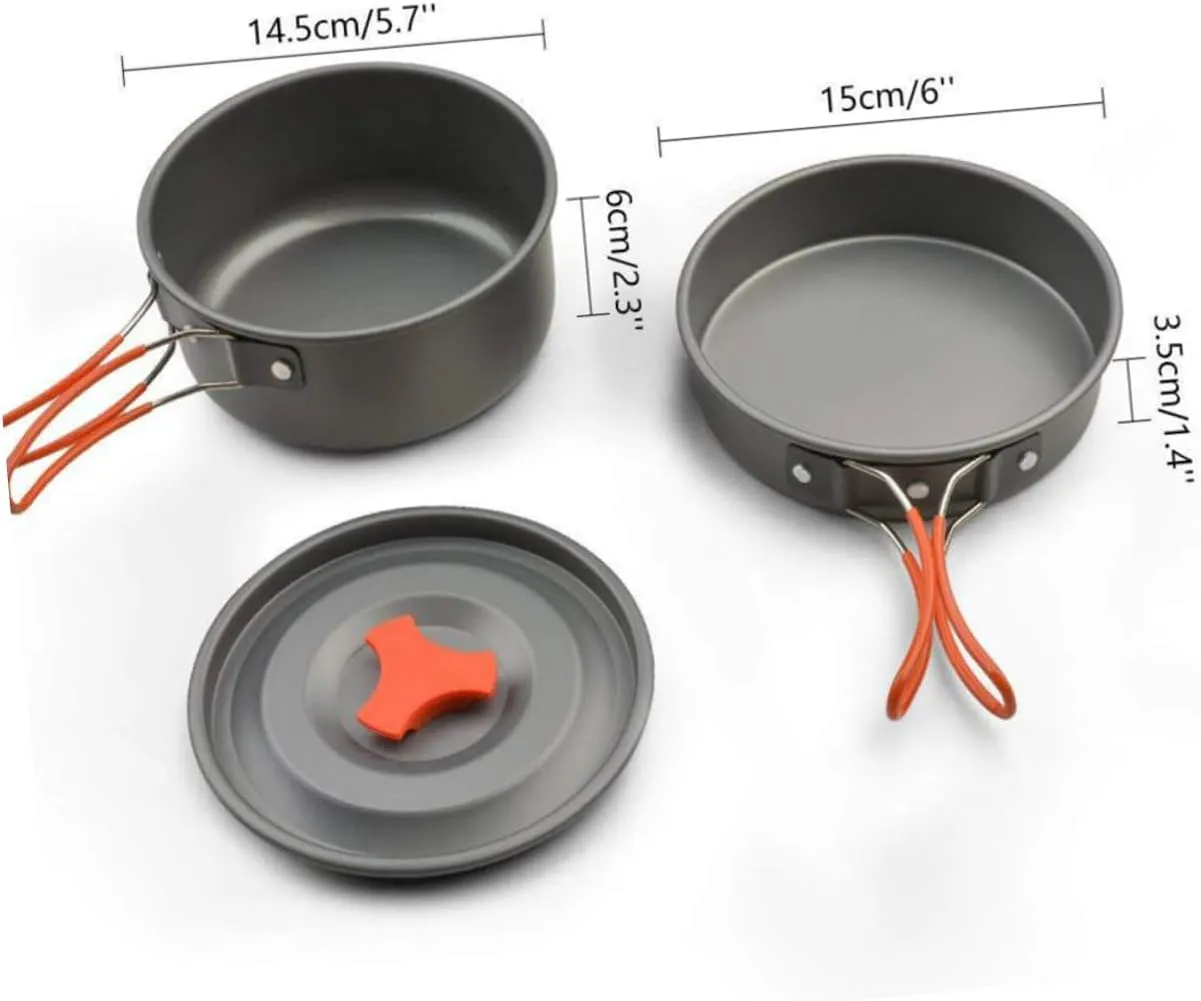 POPETPOP Portable Pot Outdoor Portable Cookware Camp Travel Pots Small Backing Cookware Aluminum Alloy