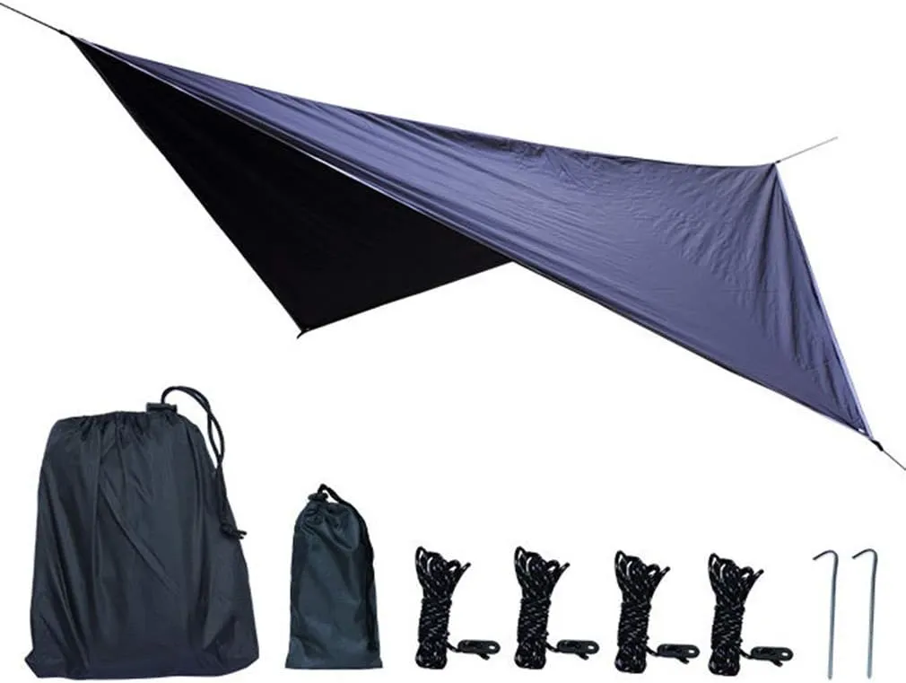 Portable Camping Hammock with Mosquito Net Rain Fly Tarp, Hammock Canopy Nylon Hammocks Single & Double Hammock Hiking Patio Furniture