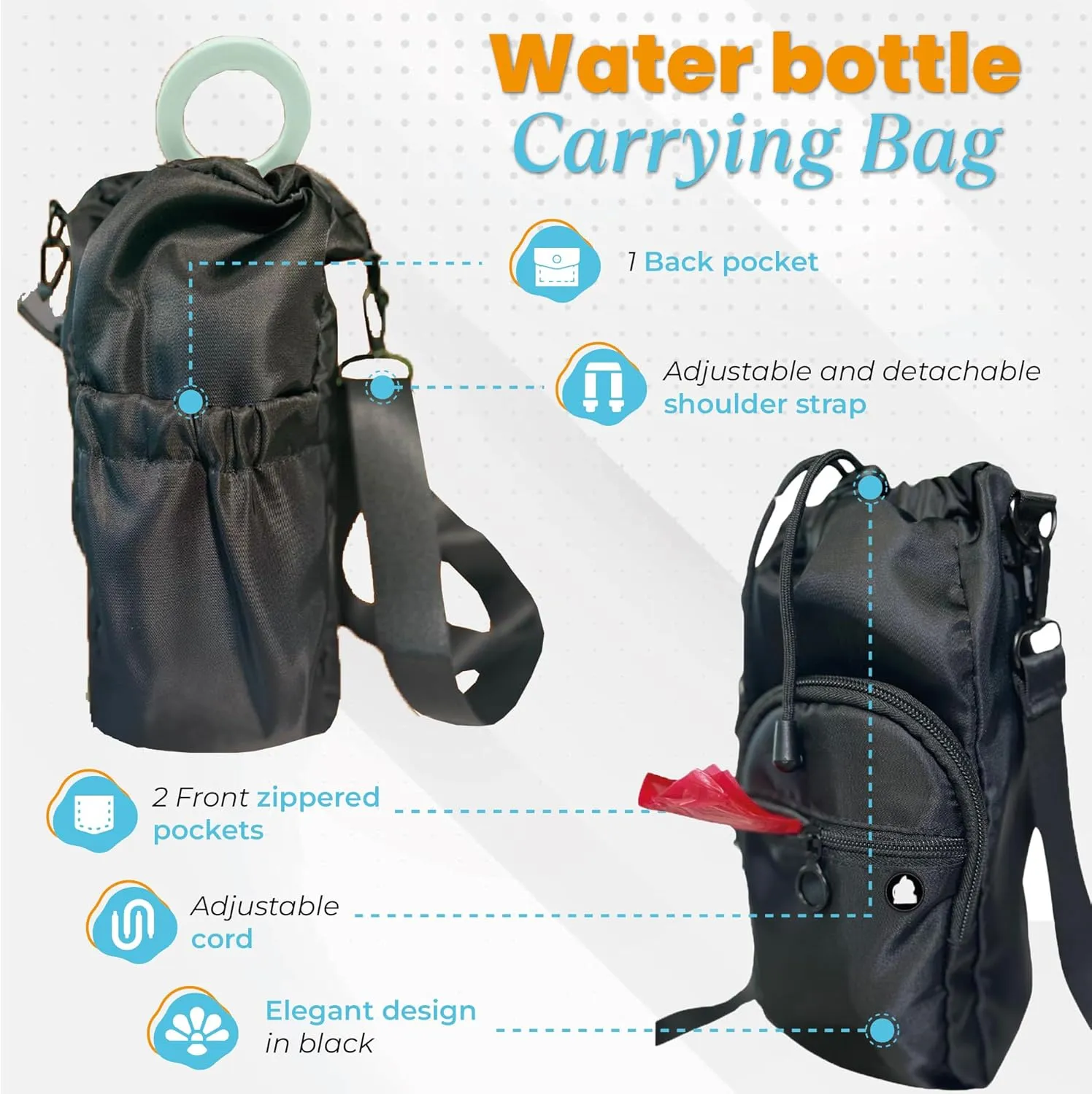 Portable Dog Water Bottle & Collapsible Bowl Set – No-Spill Travel Kit for Food & Water – Magnetic Smartphone Holder Lid – Outdoor Essentials for Dogs & Puppies (Green)