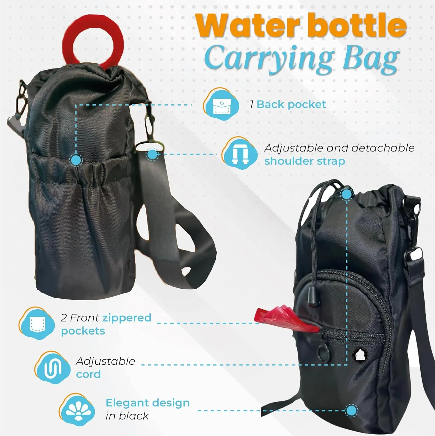 Portable Dog Water Bottle & Collapsible Dog Bowl Set – No-Spill, Travel-Friendly Puppy Essentials for Food & Water – Durable Dispenser for Outdoor Adventures (Red)