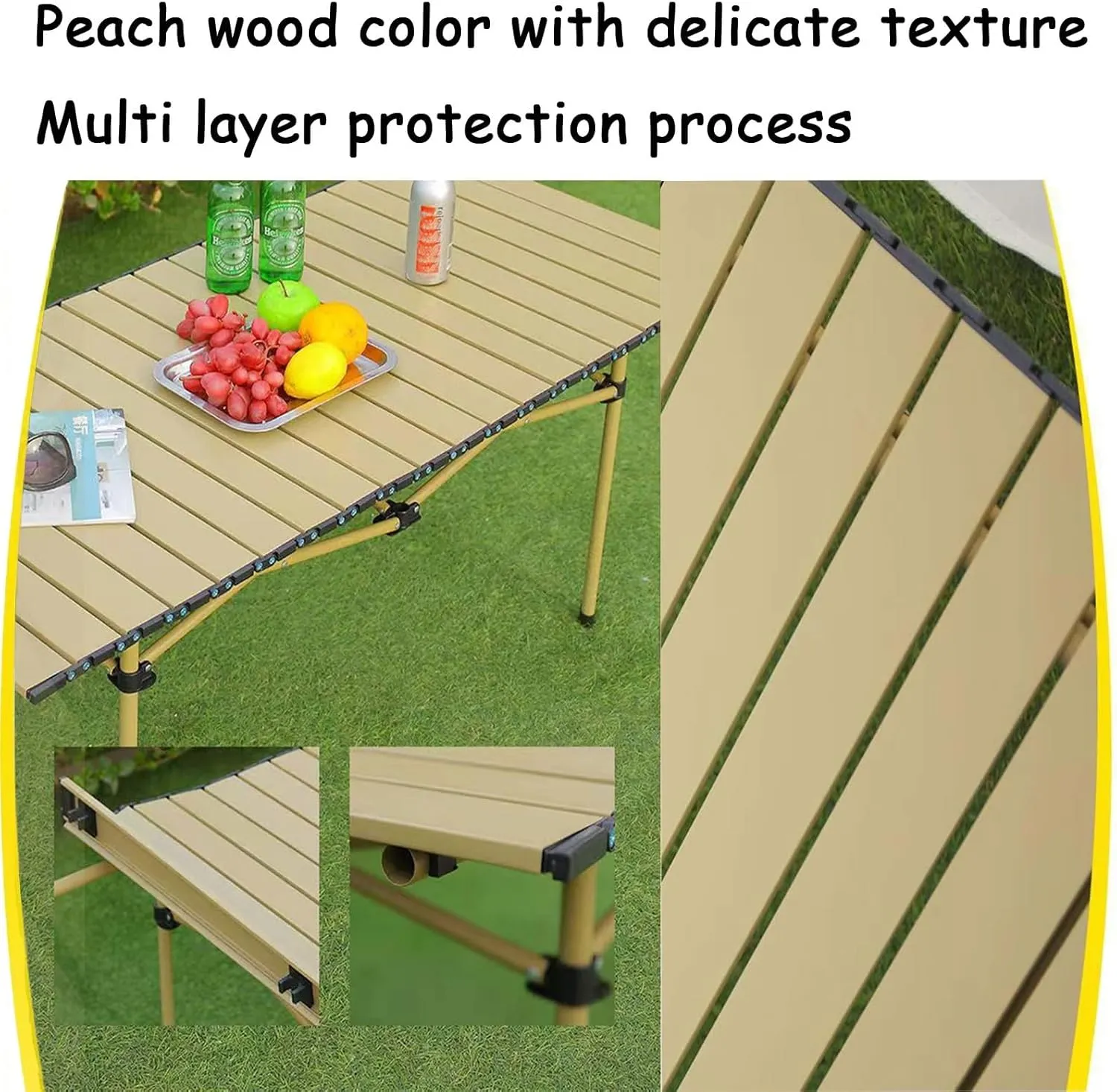 Portable Folding Camping Table for Persons Aluminum Collapsible Table Lightweight,Collapsible Height Adjustable Suitable for Picnic Adults with Carry Bag for Indoor Outdoor BBQ Picnic Gathering Patio
