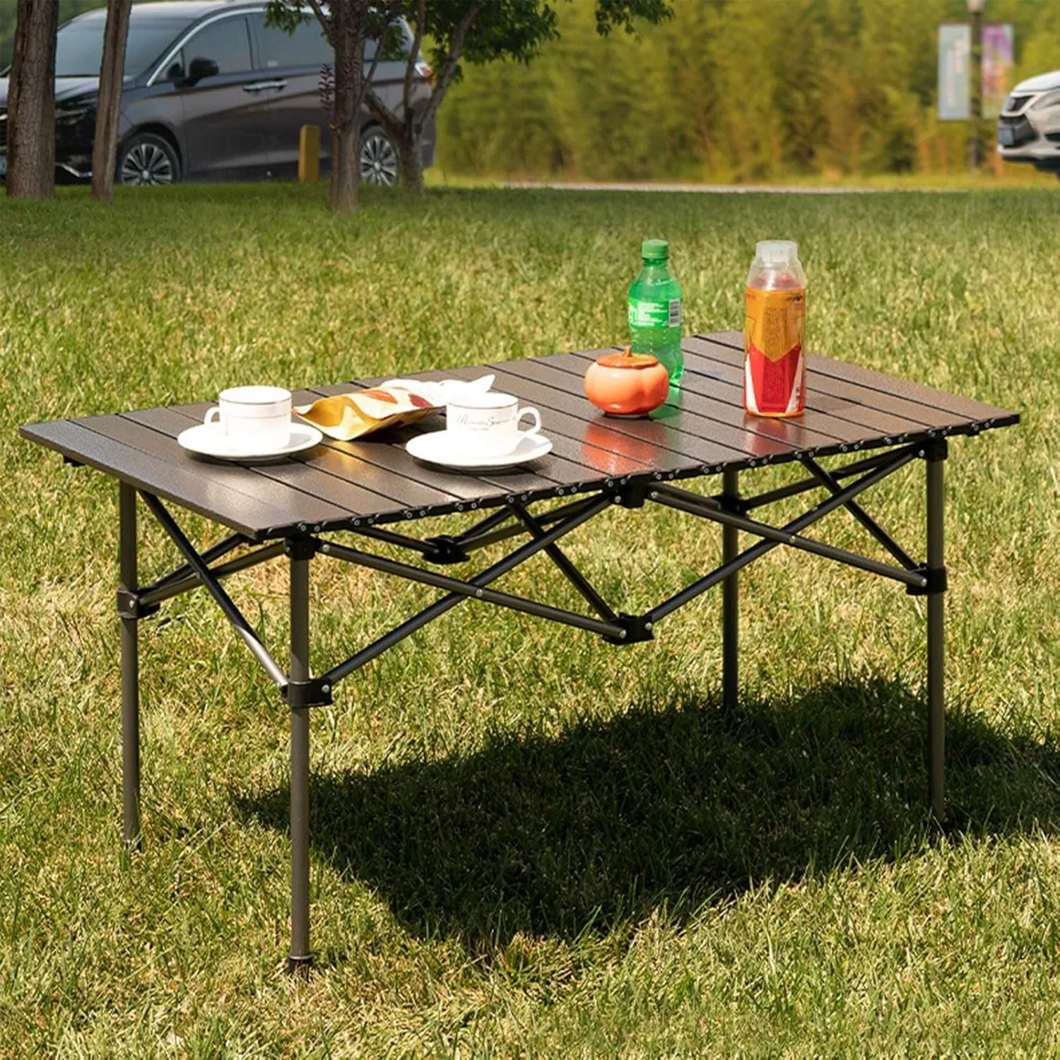 Portable Folding Camping Table for Persons Aluminum Collapsible Table Lightweight,Collapsible Height Adjustable Suitable for Picnic Adults with Carry Bag for Indoor Outdoor BBQ Picnic Gathering Patio