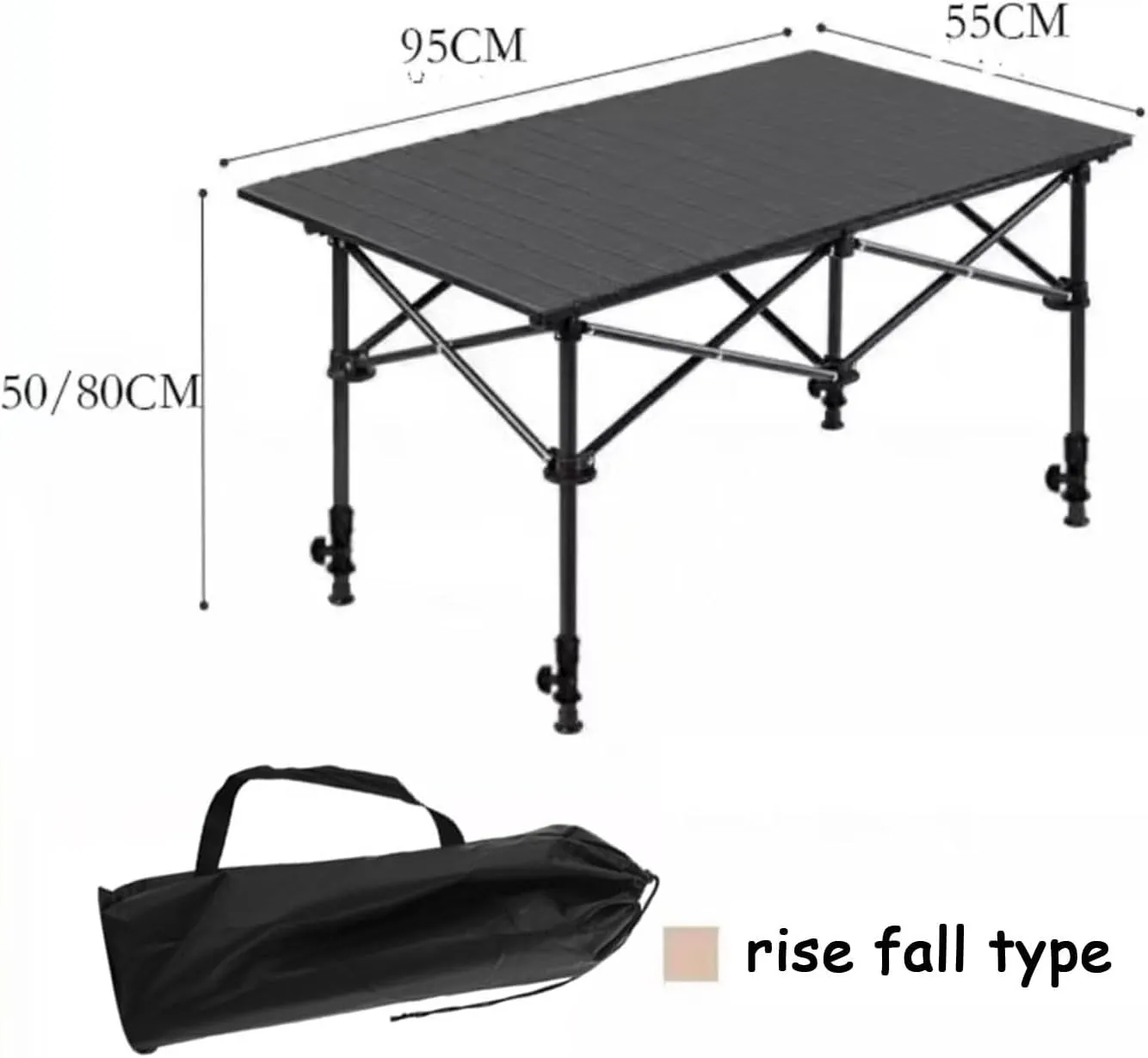 Portable Folding Camping Table for Persons Aluminum Collapsible Table Lightweight,Collapsible Height Adjustable Suitable for Picnic Adults with Carry Bag for Indoor Outdoor BBQ Picnic Gathering Patio