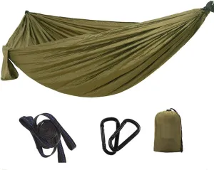 Portable Hammock Camping Double & Single with 2 Tree Straps, Lightweight Nylon Travel Hammocks for 450Lbs Capacity, for Outdoor Backpacking Backyard Hiking