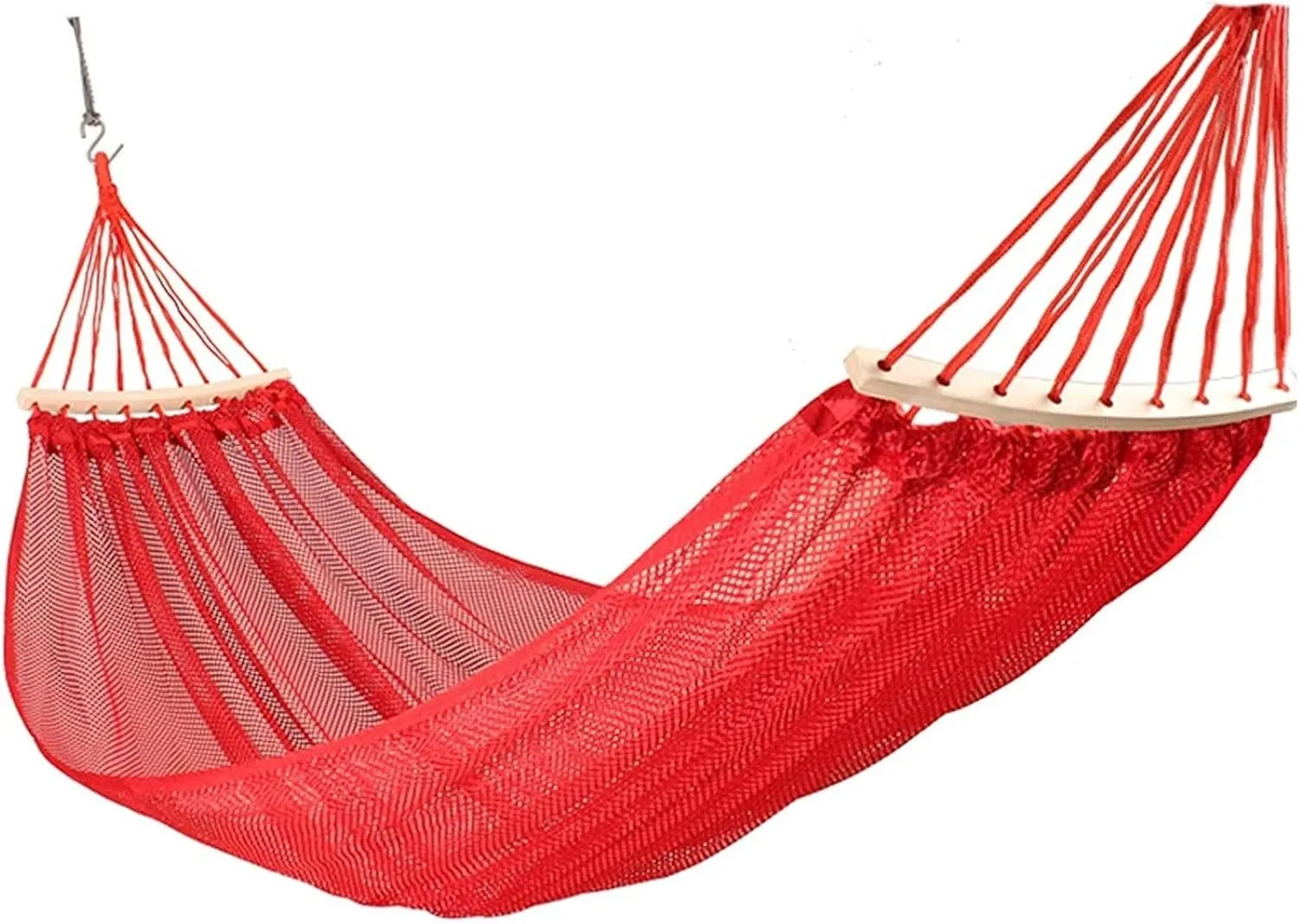 Portable Hammocks Hanging Camping Hammock Breathable Casual Mesh Lightweight Nylon Camping for Indoor Outdoor Travel Hiking Beach Hammock for Outdoor(Red)