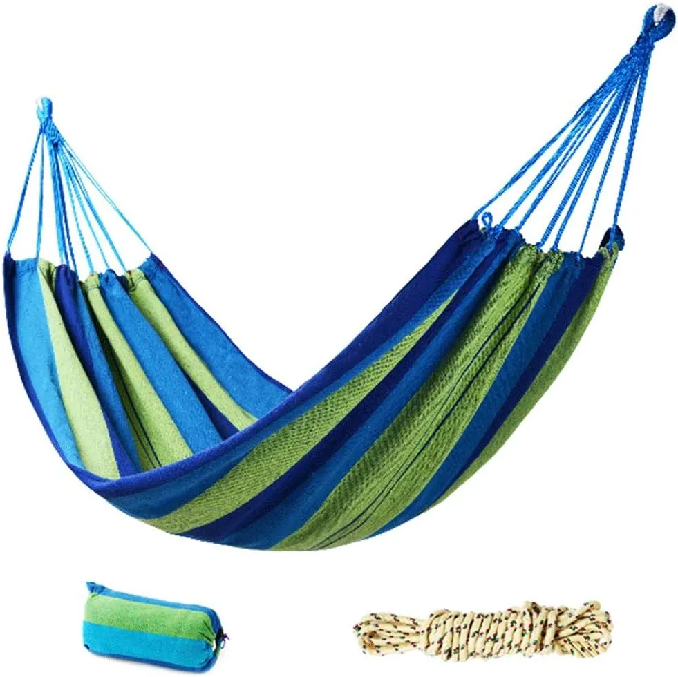Portable Hammock,Single Double Camping Hammock with Storage Bag Rainbow Stripe for Camping Travel for Backpacking Beach Swing